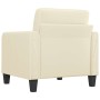 Sillón cuero sintético crema 60 cm en Sofás | Comprar online en Foru.es