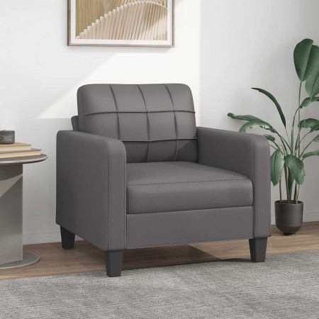 Sillón cuero sintético gris 60 cm en Sofás | Comprar online en Foru.es