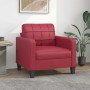 Sillón cuero sintético rojo tinto 60 cm en Sofás | Comprar online en Foru.es