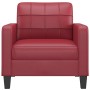 Sillón cuero sintético rojo tinto 60 cm en Sofás | Comprar online en Foru.es