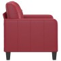 Sillón cuero sintético rojo tinto 60 cm en Sofás | Comprar online en Foru.es