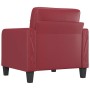 Sillón cuero sintético rojo tinto 60 cm en Sofás | Comprar online en Foru.es