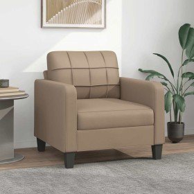 Sillón cuero sintético color capuchino 60 cm en Sofás | Comprar online en Foru.es