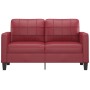 Sofá de 2 plazas de cuero sintético rojo vino 140 cm en Sofás | Comprar online en Foru.es