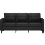 Sofá de 3 plazas de cuero sintético negro 180 cm en Sofás | Comprar online en Foru.es