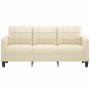 Sofá de 3 plazas de cuero sintético color crema 180 cm en Sofás | Comprar online en Foru.es