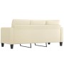 Sofá de 3 plazas de cuero sintético color crema 180 cm en Sofás | Comprar online en Foru.es