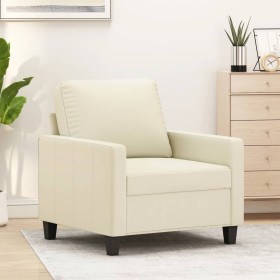Sillón cuero sintético crema 60 cm en Sofás | Comprar online en Foru.es
