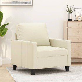 Sillón cuero sintético crema 60 cm en Sofás | Comprar online en Foru.es