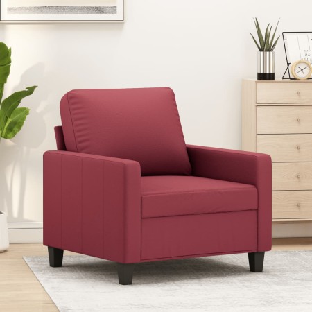 Sillón cuero sintético rojo tinto 60 cm en Sofás | Comprar online en Foru.es