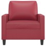 Sillón cuero sintético rojo tinto 60 cm en Sofás | Comprar online en Foru.es