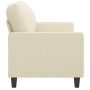 Sofá de 2 plazas de cuero sintético color crema 120 cm en Sofás | Comprar online en Foru.es