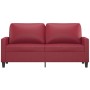 Sofá de 2 plazas de cuero sintético rojo vino 140 cm en Sofás | Comprar online en Foru.es