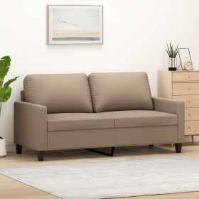 Sofá de 2 plazas de cuero sintético color capuchino 140 cm en Sofás | Comprar online en Foru.es