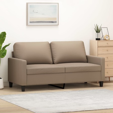 Sofá de 2 plazas de cuero sintético color capuchino 140 cm en Sofás | Comprar online en Foru.es