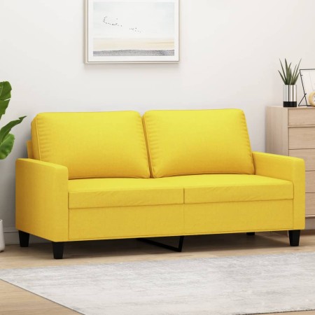 Sofá de 2 plazas de tela amarillo claro 140 cm en Sofás | Comprar online en Foru.es