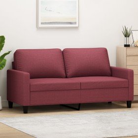 Sofá de 2 plazas de tela rojo tinto 140 cm en Sofás | Comprar online en Foru.es