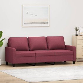 Sofá de 3 plazas de tela rojo tinto 180 cm en Sofás | Comprar online en Foru.es