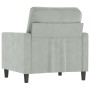 Sillón de terciopelo gris claro 60 cm en Sofás | Comprar online en Foru.es