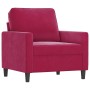 Sillón de terciopelo rojo tinto 60 cm en Sofás | Comprar online en Foru.es