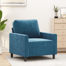 Sillón de terciopelo azul 60 cm en Sofás | Comprar online en Foru.es
