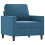 Sillón de terciopelo azul 60 cm en Sofás | Comprar online en Foru.es