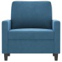 Sillón de terciopelo azul 60 cm en Sofás | Comprar online en Foru.es