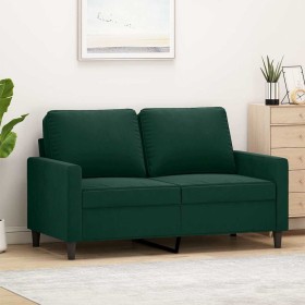 Sofá de 2 plazas de terciopelo verde oscuro 120 cm en Sofás | Comprar online en Foru.es