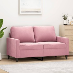 Sofá de 2 plazas terciopelo rosa 120 cm en Sofás | Comprar online en Foru.es