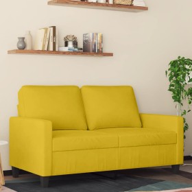 Sofá de 2 plazas terciopelo amarillo 120 cm en Sofás | Comprar online en Foru.es