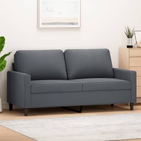 Sofá de 2 plazas de terciopelo gris oscuro 140 cm en Sofás | Comprar online en Foru.es