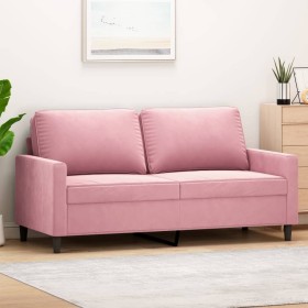 Sofá de 2 plazas terciopelo rosa 140 cm en Sofás | Comprar online en Foru.es