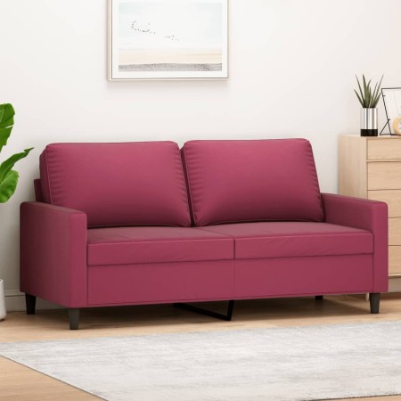 Sofá de 2 plazas de terciopelo rojo tinto 140 cm en Sofás | Comprar online en Foru.es