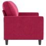 Sofá de 2 plazas de terciopelo rojo tinto 140 cm en Sofás | Comprar online en Foru.es