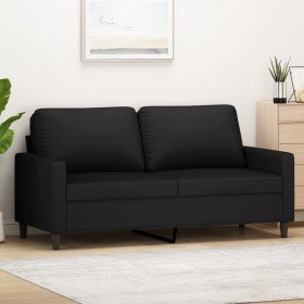 Sofá de 2 plazas terciopelo negro 140 cm en Sofás | Comprar online en Foru.es
