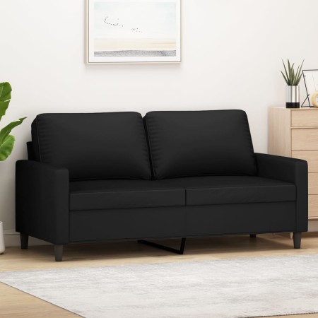 Sofá de 2 plazas terciopelo negro 140 cm en Sofás | Comprar online en Foru.es