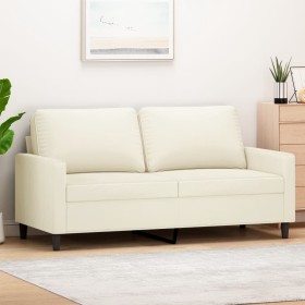 Sofá de 2 plazas terciopelo color crema 140 cm en Sofás | Comprar online en Foru.es