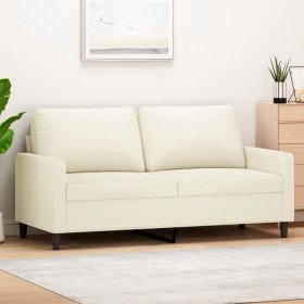 Sofá de 2 plazas terciopelo color crema 140 cm en Sofás | Comprar online en Foru.es