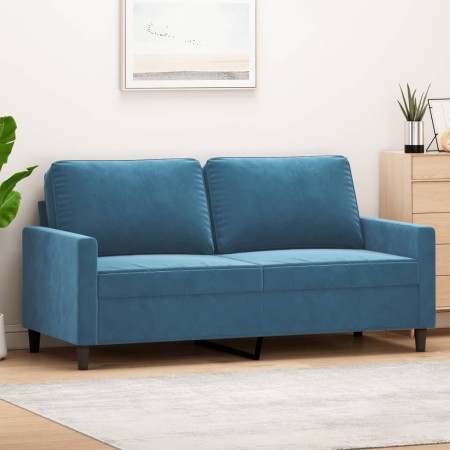 Sofá de 2 plazas terciopelo azul 140 cm en Sofás | Comprar online en Foru.es