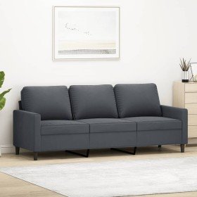 Sofá de 3 plazas terciopelo gris oscuro 180 cm en Sofás | Comprar online en Foru.es
