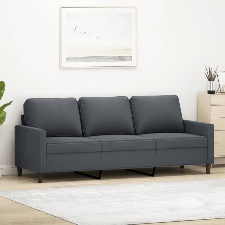 Sofá de 3 plazas terciopelo gris oscuro 180 cm en Sofás | Comprar online en Foru.es