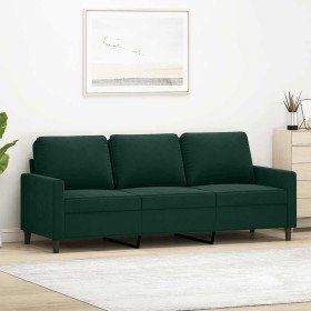 Sofá de 3 plazas terciopelo verde oscuro 180 cm en Sofás | Comprar online en Foru.es