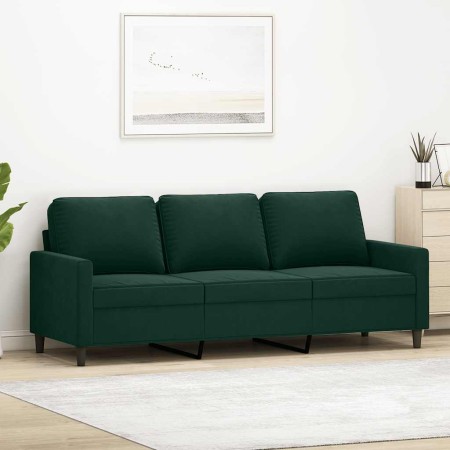 Sofá de 3 plazas terciopelo verde oscuro 180 cm en Sofás | Comprar online en Foru.es