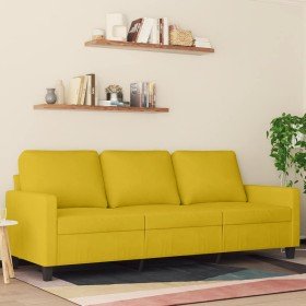 Sofá de 3 plazas terciopelo amarillo 180 cm en Sofás | Comprar online en Foru.es
