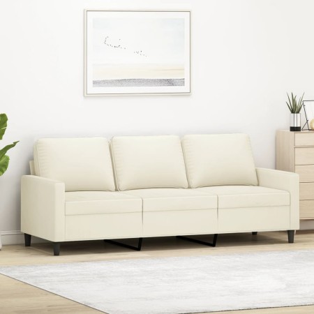 Sofá de 3 plazas terciopelo color crema 180 cm en Sofás | Comprar online en Foru.es