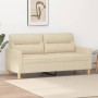 Sofá de 2 plazas de tela color crema 140 cm en Sofás | Comprar online en Foru.es