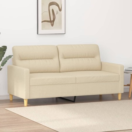 Sofá de 2 plazas de tela color crema 140 cm en Sofás | Comprar online en Foru.es