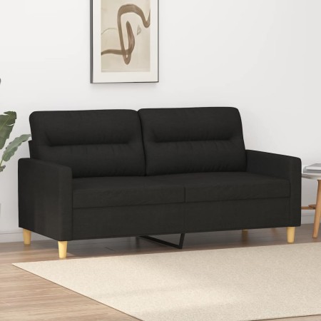 Sofá de 2 plazas de tela negro 140 cm en Sofás | Comprar online en Foru.es