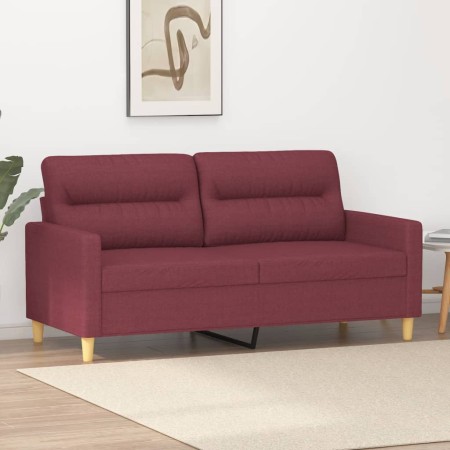Sofá de 2 plazas de tela rojo tinto 140 cm en Sofás | Comprar online en Foru.es