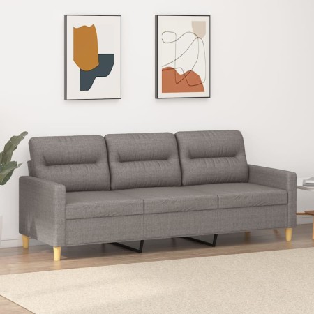 Sofá de 3 plazas de tela gris taupe 180 cm en Sofás | Comprar online en Foru.es